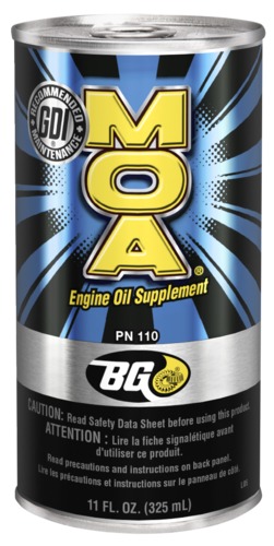 Can of BG MOA, sporting its regular sleek blue label